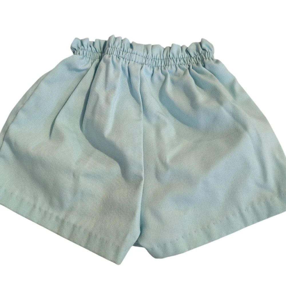 70s Vintage Light Blue High Waisted Elastic Healthtex Girls‎ Shorts Size 4